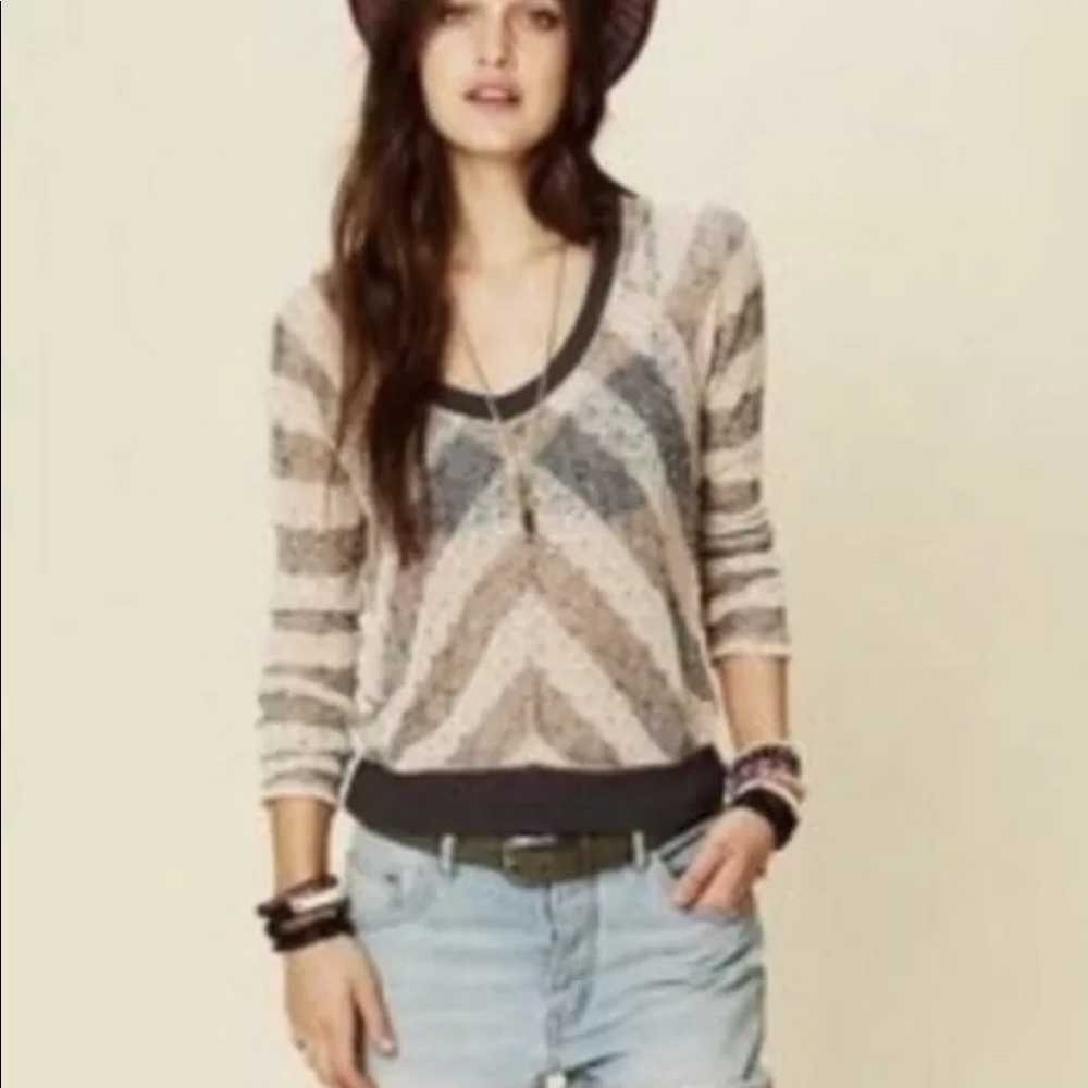 Free People Chevron Sweater Large